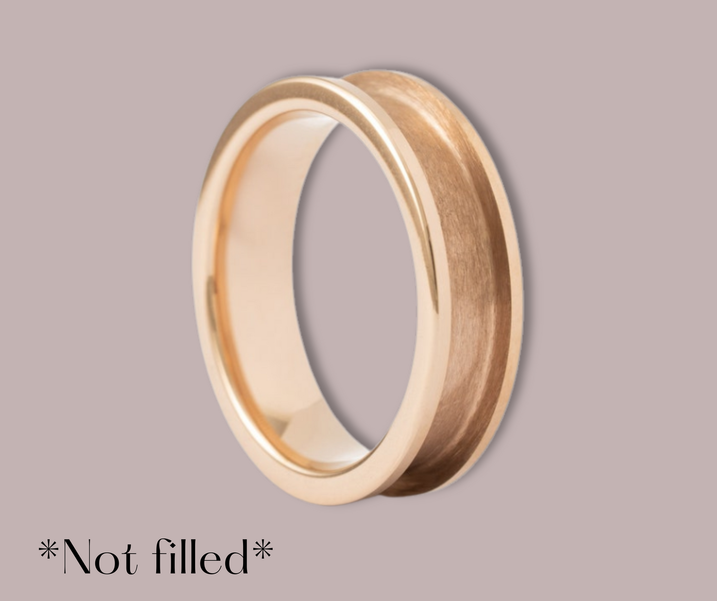 Rose gold tungsten carbide inlay