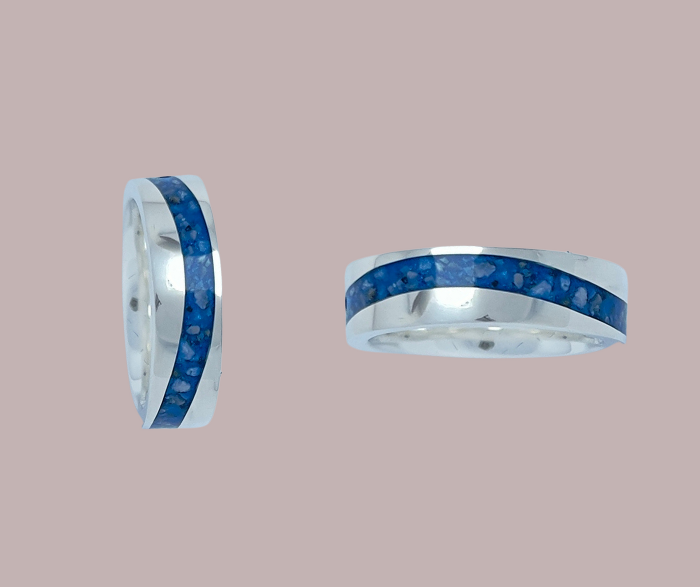 Sterling silver wavely inlay