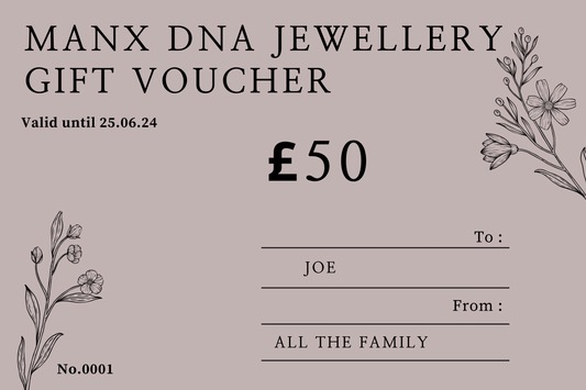 Manx DNA Jewellery Gift Card