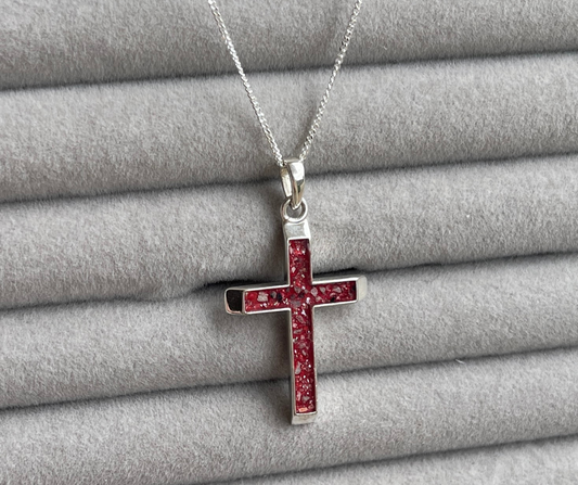 Unisex large cross pendant and chain