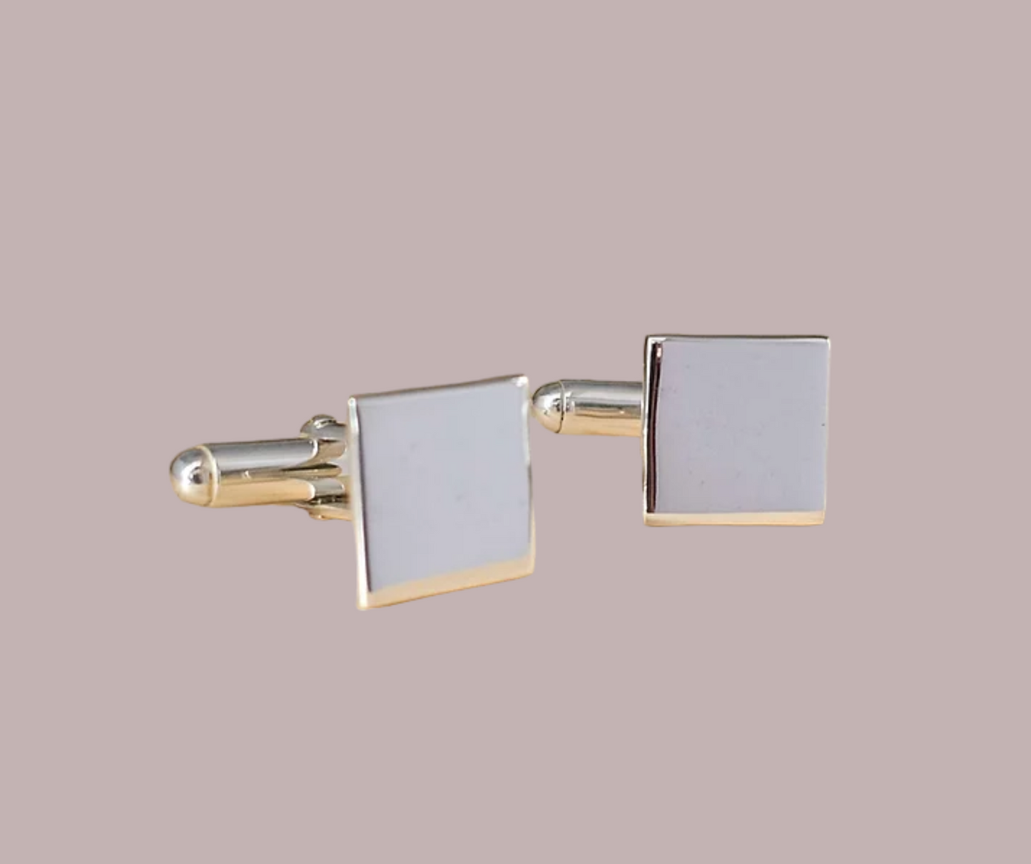 Engraved Square Cufflinks Solid Silver