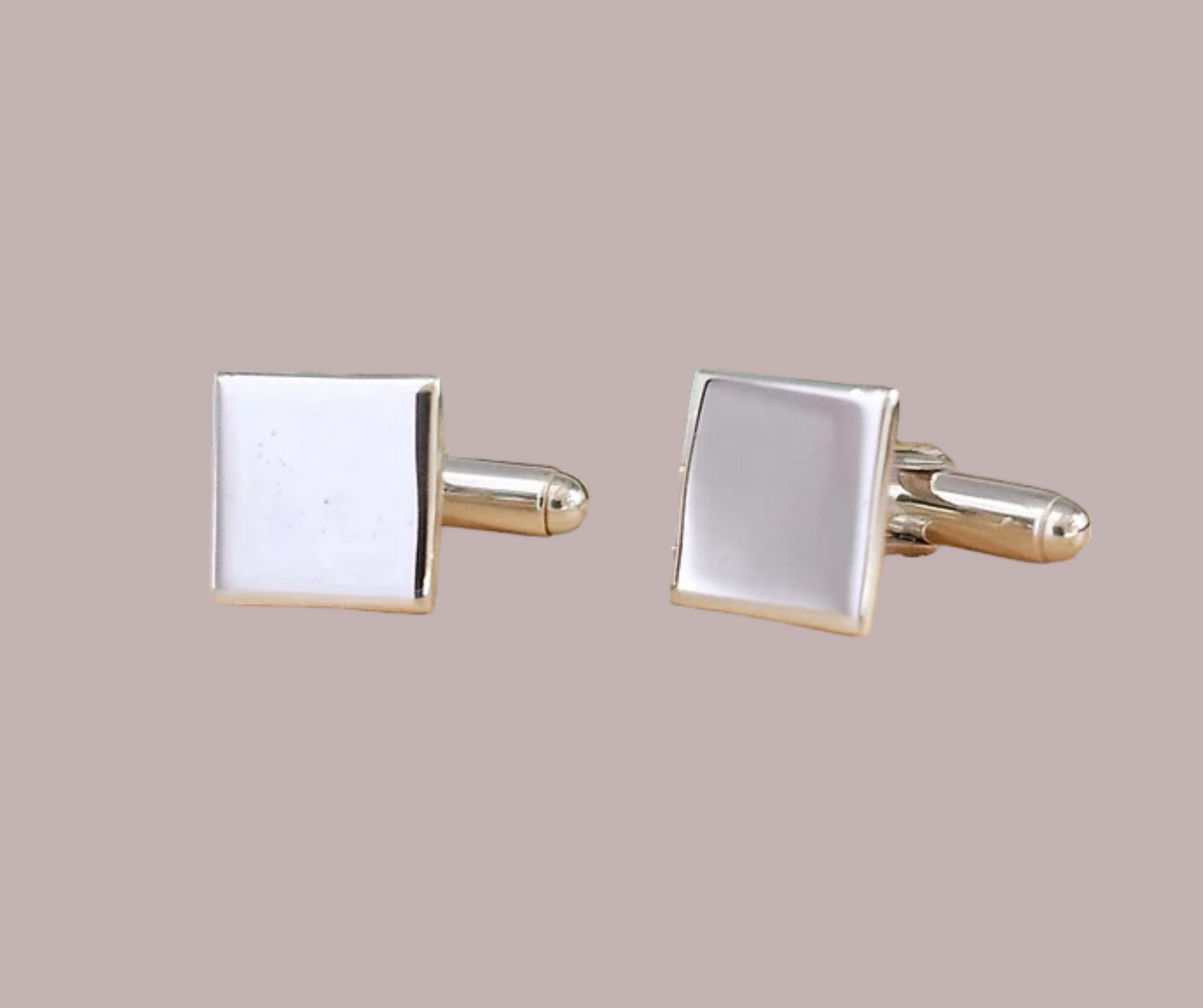 Engraved Square Cufflinks Solid Silver